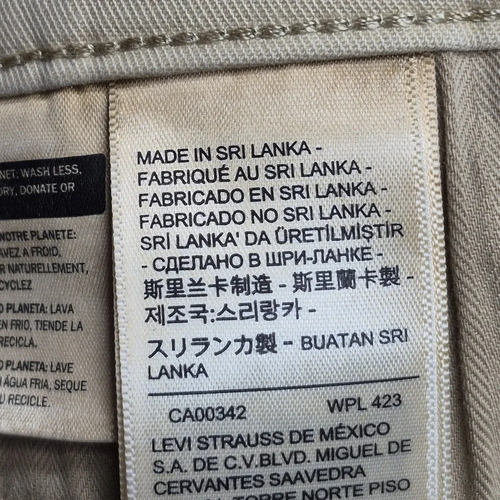 Levis Premium Jeans Womens 32 (34x31) Beige Vintage Chinos Baggy Wide Leg Pants